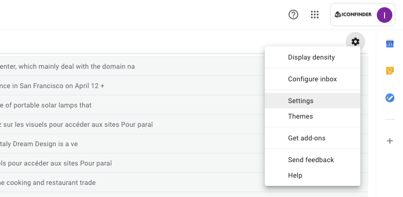 Go to settings to Add Social Media Icons to Gmail Signature
