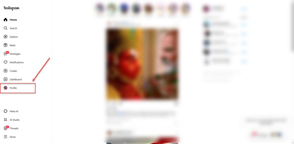 click on profile icon