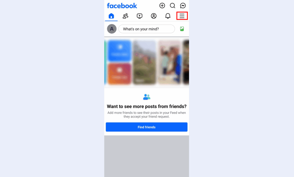 click on three lines in facebook page profile