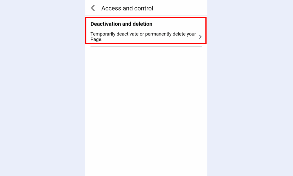 deactivation and deletion facebook page