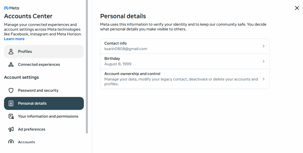 click account ownership control
