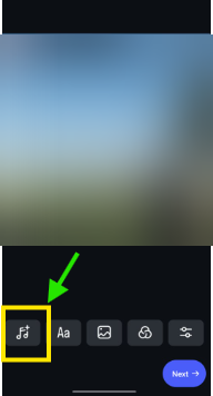click on music icon