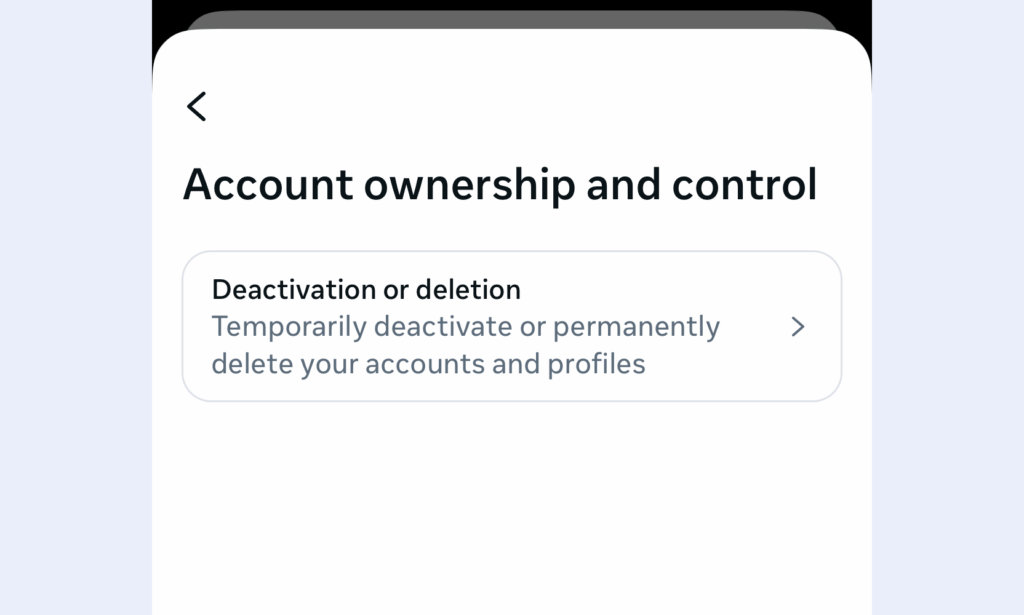 deactivation or deletion instagram account