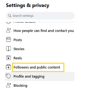 Follower and Public content