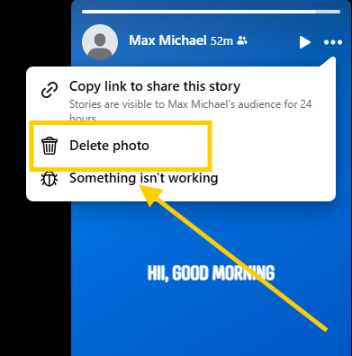 Delete Facebook Story