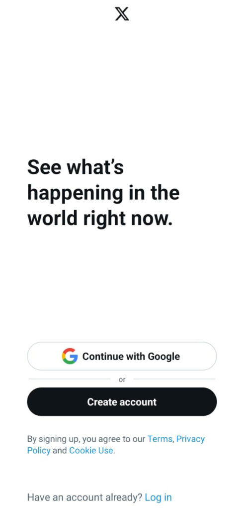 log into your account