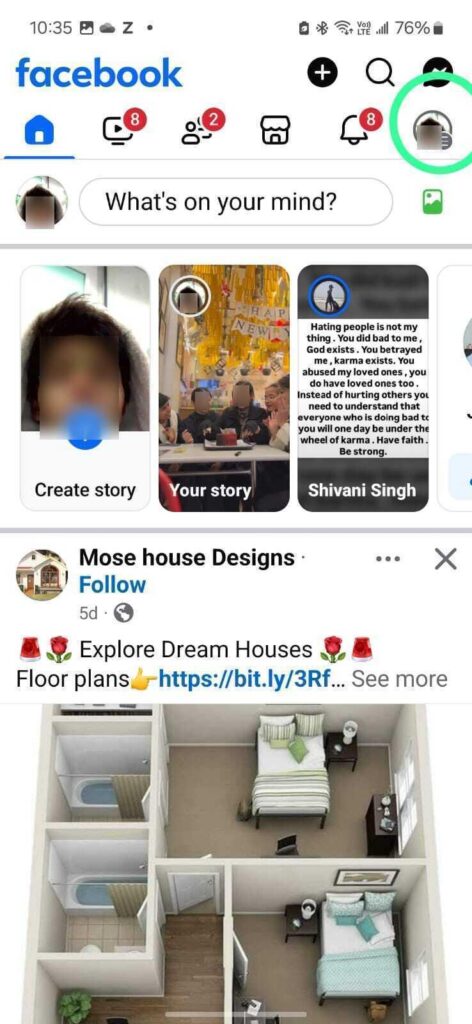 Your profile and click