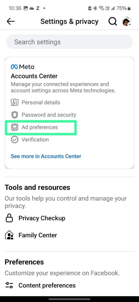 Ad preference