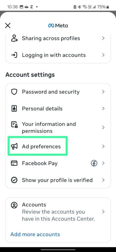 Ad preference