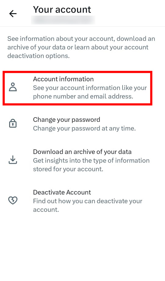 account information