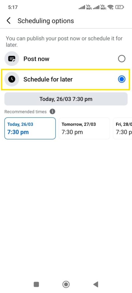 Schedule your post