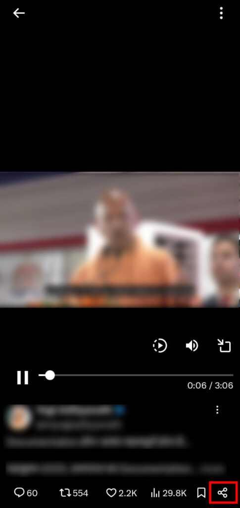 Tap on the share icon