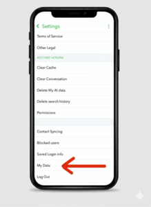 Scroll down and select My Data