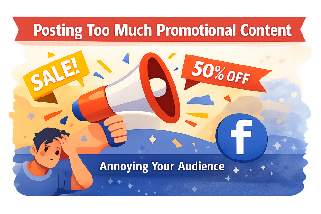 Common Mistakes Businesses Make When Growing Facebook Pages Posting Too Much Promotional Content