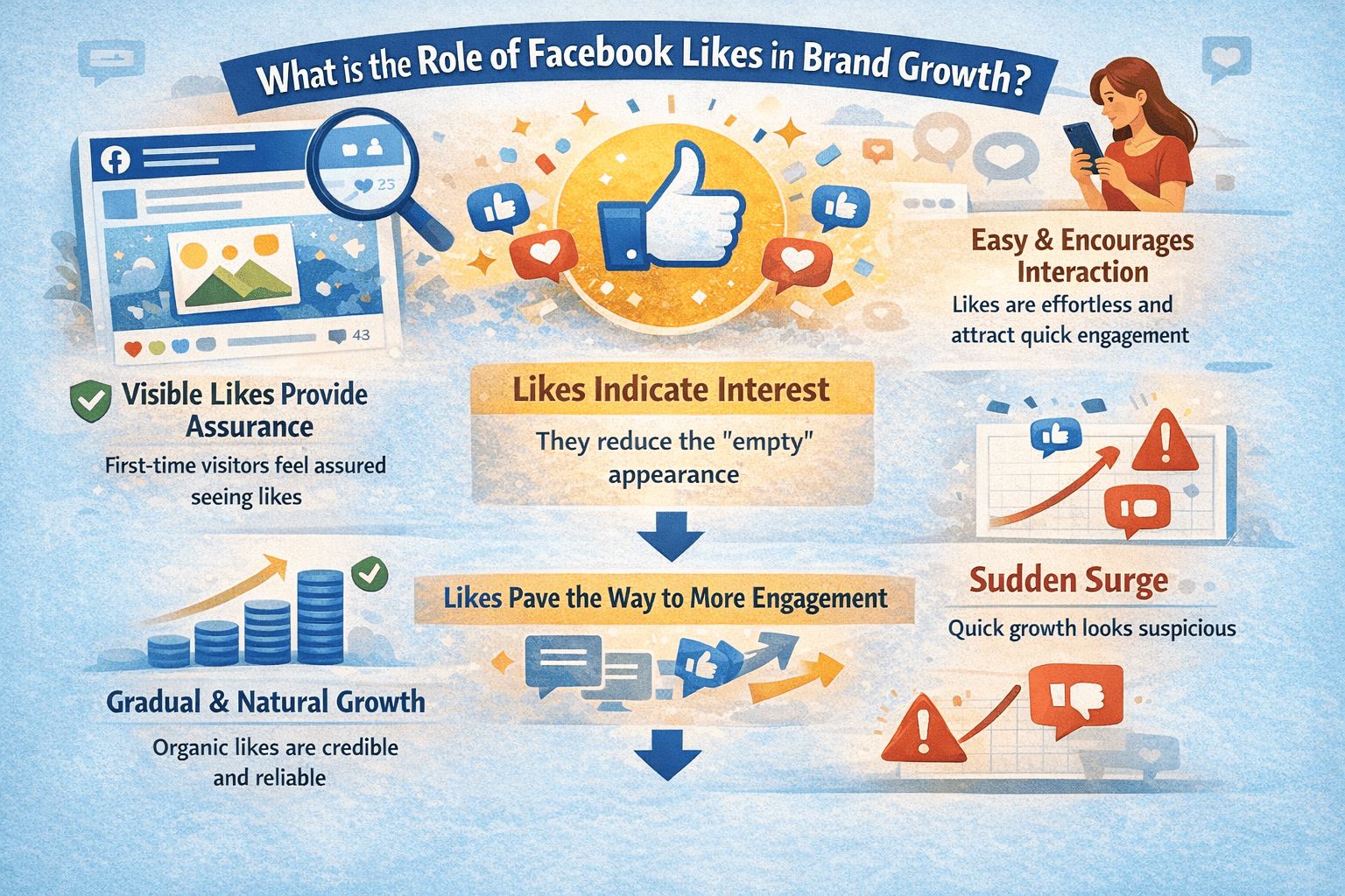 How do Facebook Likes, Shares, and Comments Drive Brand Growth? Role of Facebook Likes in Brand Growth