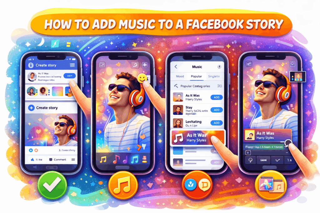 How to Easily Add Music to a Facebook Post? Add Music to a Facebook Story