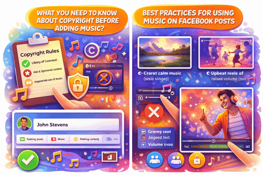 How to Easily Add Music to a Facebook Post? Copyright Before Adding Music