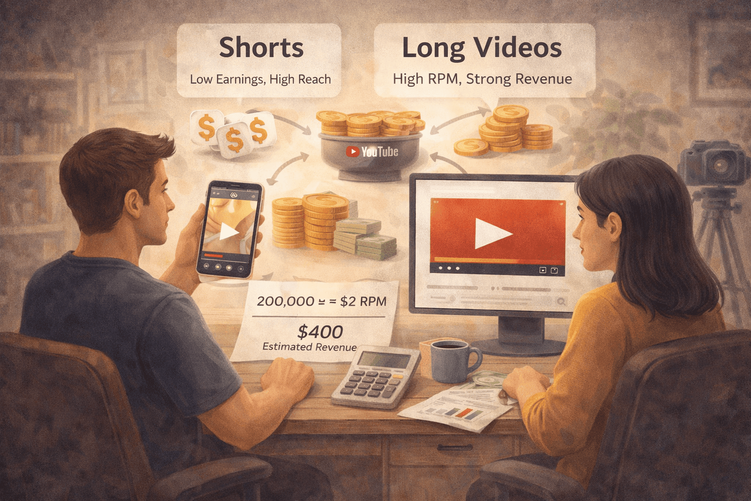 YouTube Shorts and Long-Form Videos