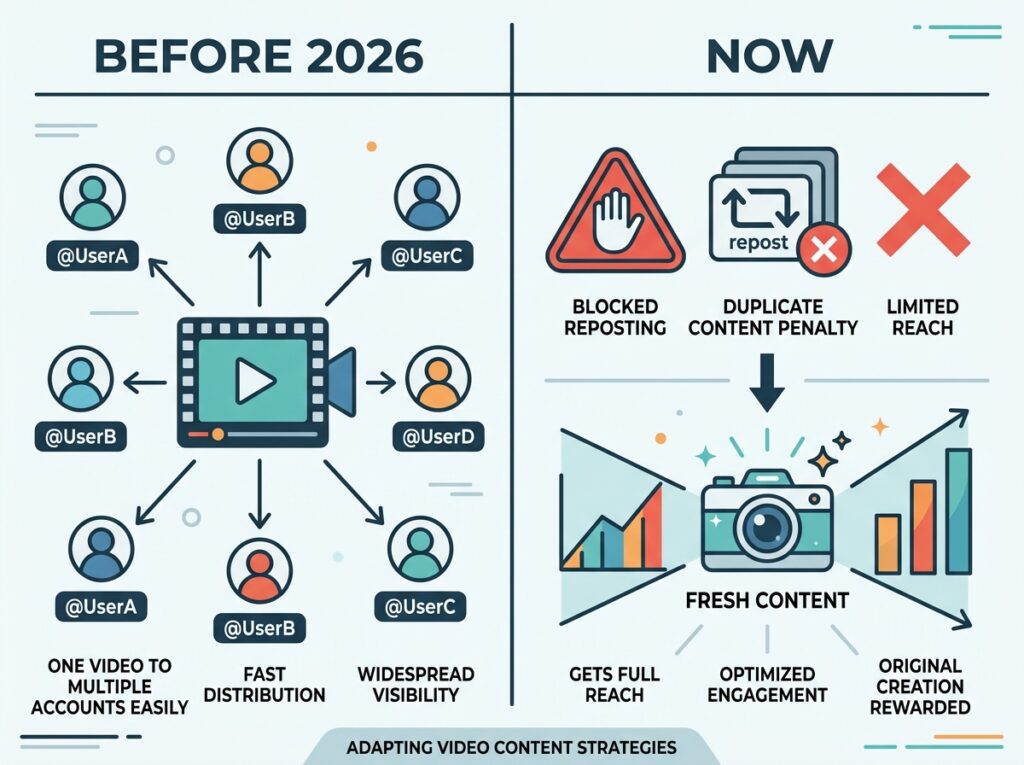 Infographic explaining the difference between old Instagram reach and the 2026 original content algorithm
