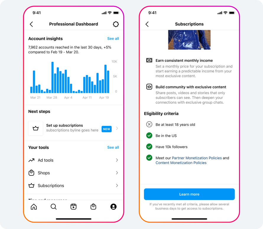 Instagram Subscriptions: A Guide to Maximise Your Earnings Instagram Subscriptions setup