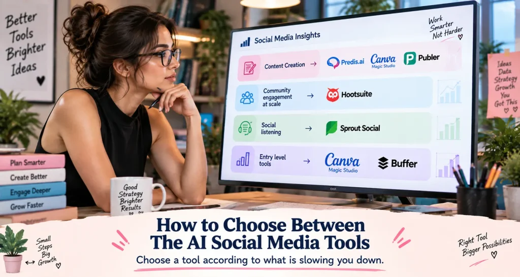 which AI social media tools